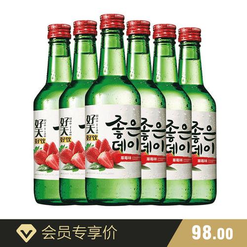 好天好饮(goodday)韩国烧酒原瓶进口 草莓味配制酒13.5度360ml【6瓶】